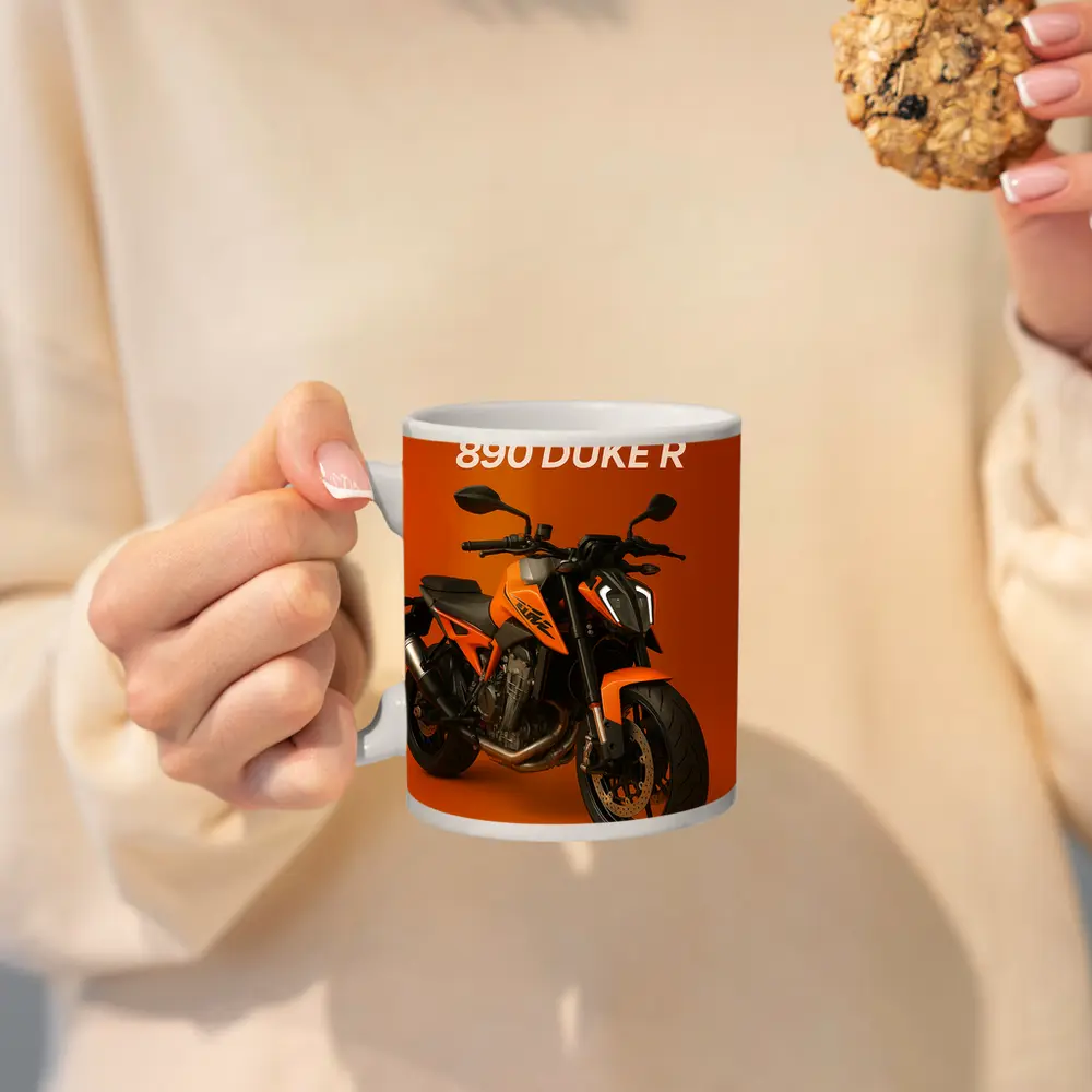 KTM 890 Duke R Orange Background – Mugs