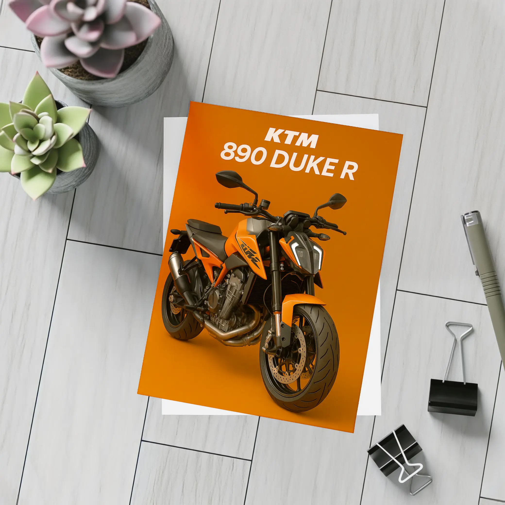 KTM 890 Duke R Orange Background – Postcards
