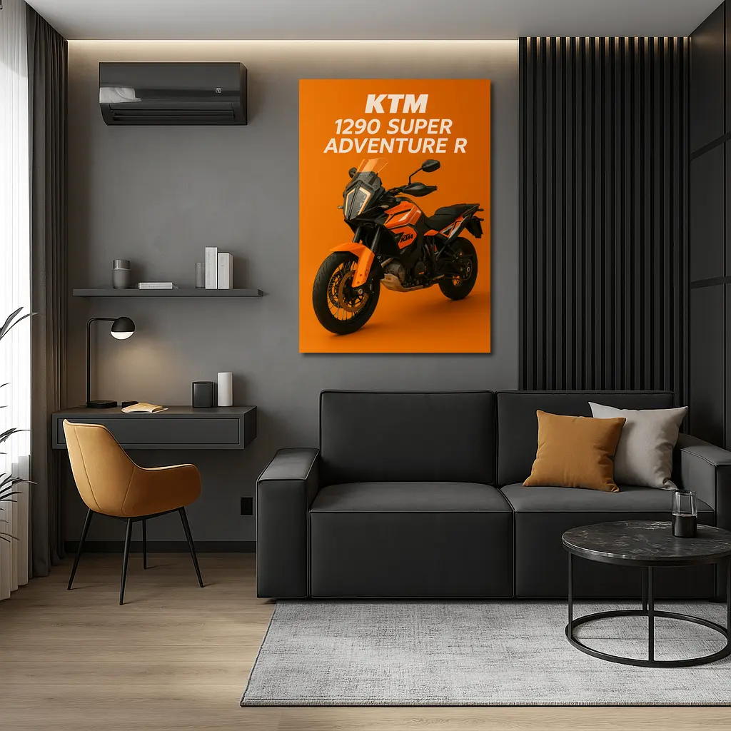 KTM 1290 Super Adventure R Orange Background – Wall Art