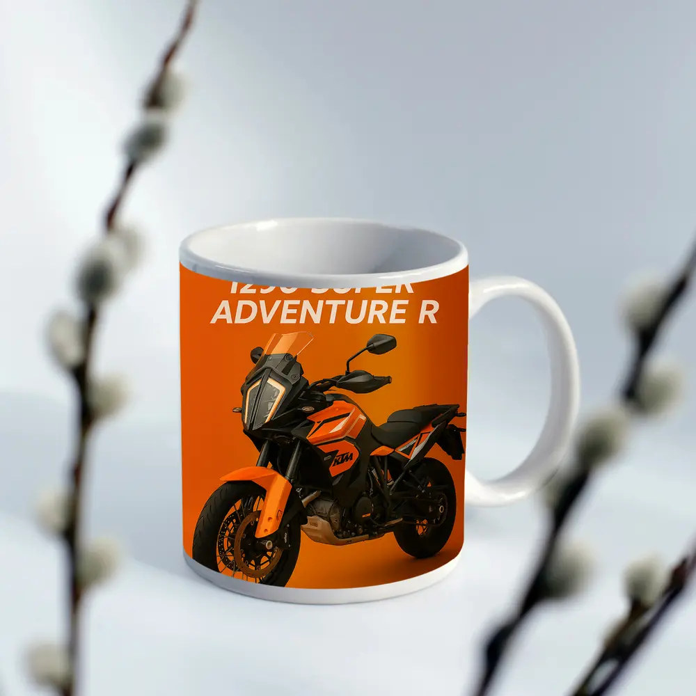 KTM 1290 Super Adventure R Orange Background – Mugs
