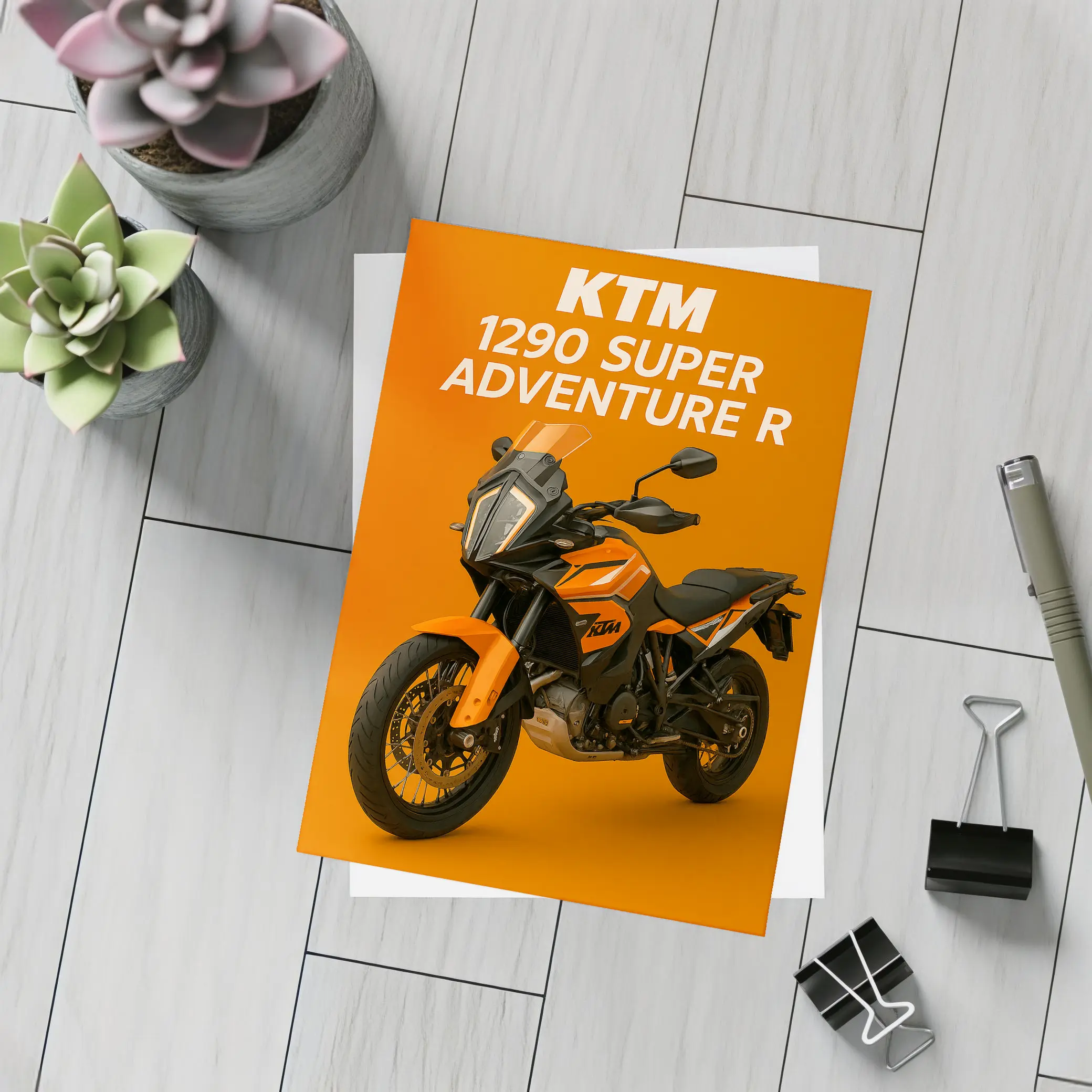 KTM 1290 Super Adventure R Orange Background – Postcards