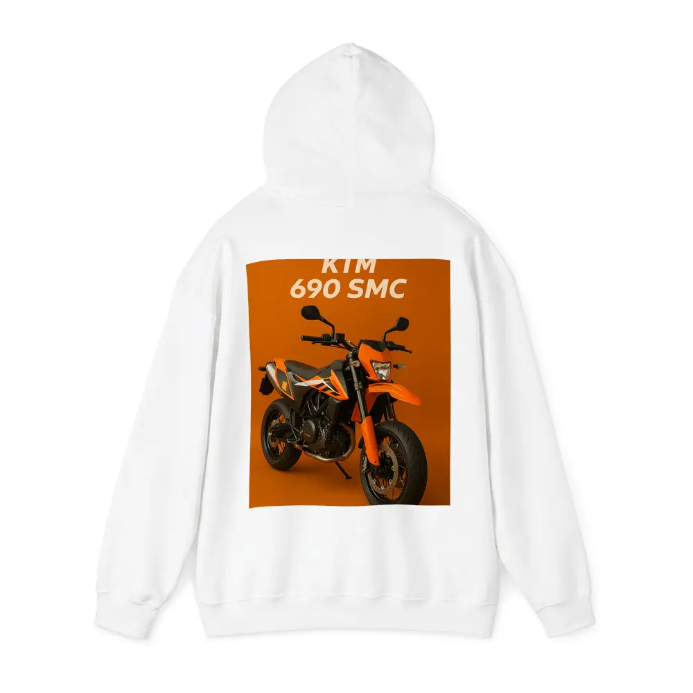 KTM 690 SMC Motorcycle Orange Studio Background – Hoodies