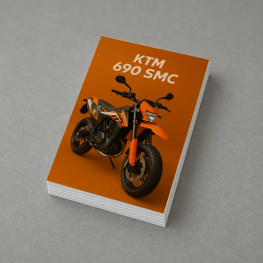 KTM 690 SMC Motorcycle Orange Studio Background – Postcards