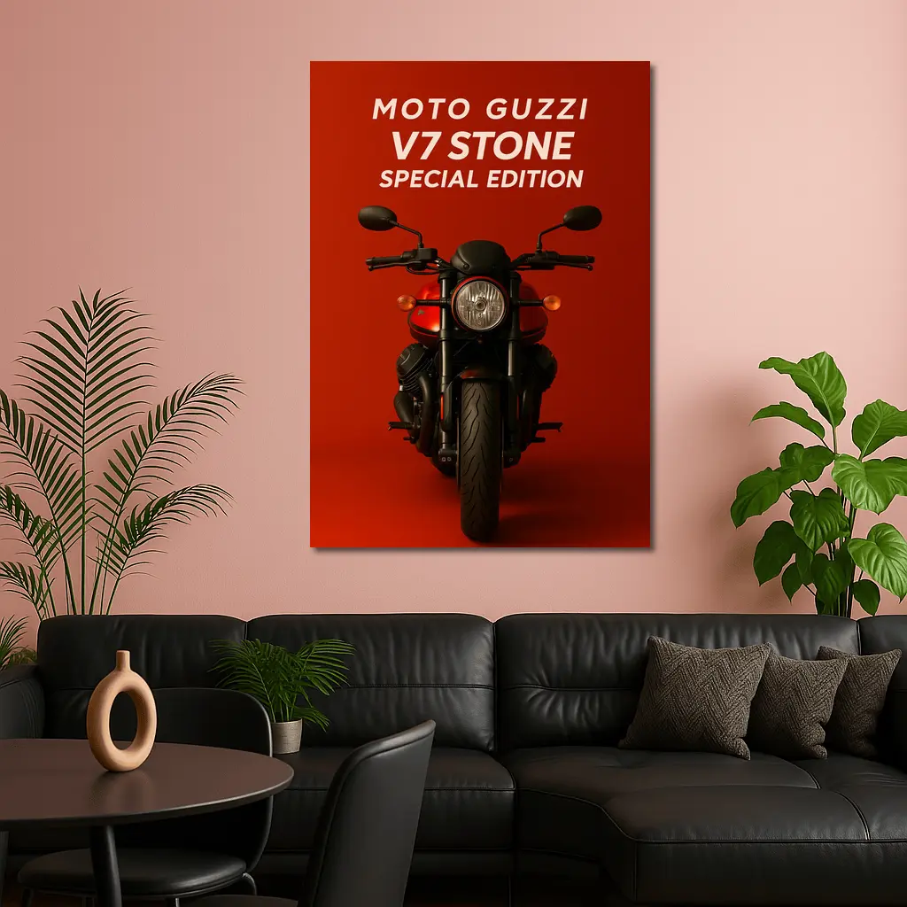 Moto Guzzi V7 Stone Special Edition Red – Wall Art