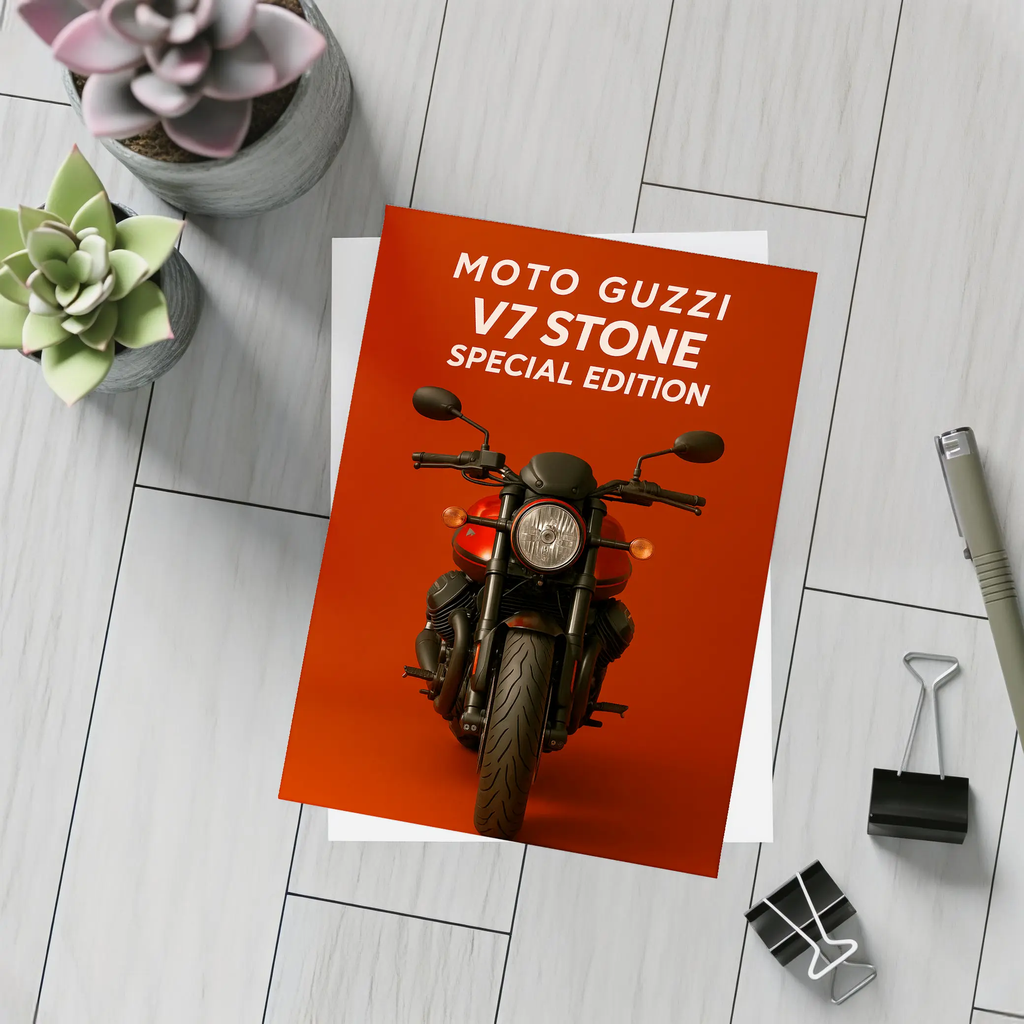 Moto Guzzi V7 Stone Special Edition Red – Postcards