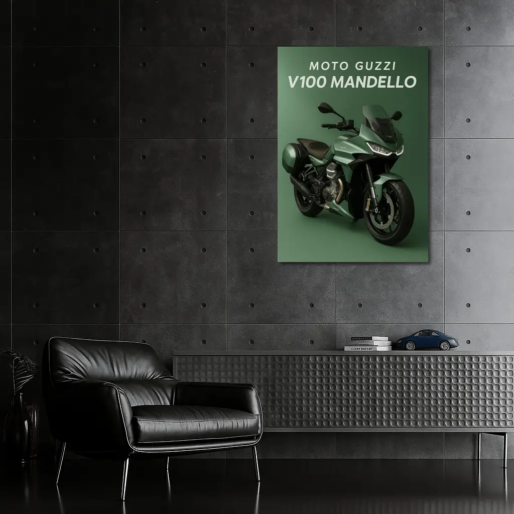Moto Guzzi V100 Mandello Green Sport Motorcycle – Wall Art