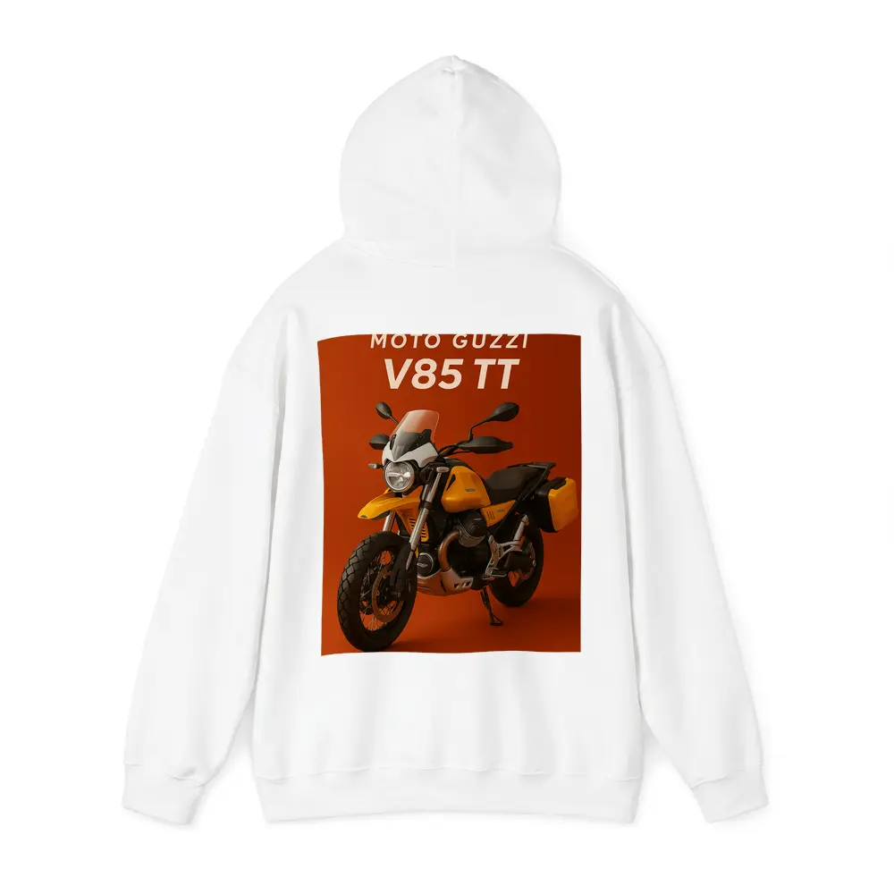 Moto Guzzi V85 TT Yellow on Red – Hoodies