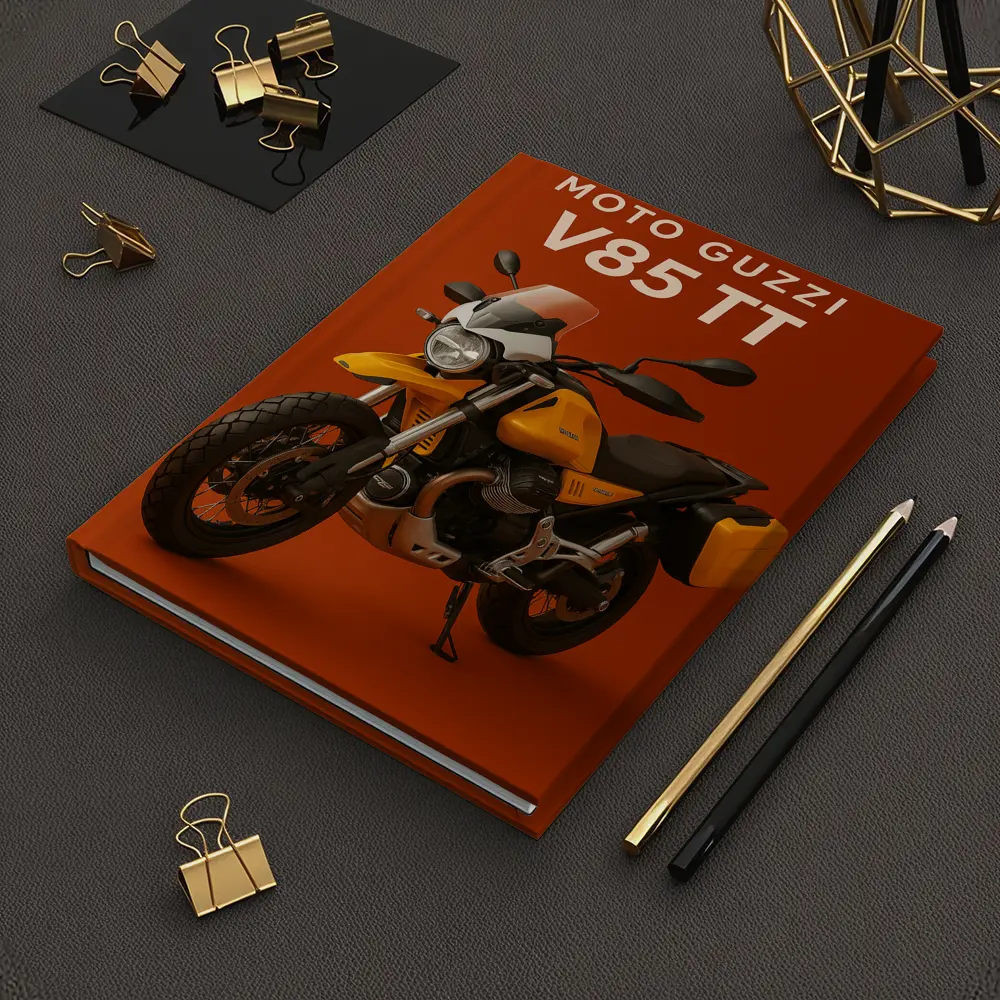 Moto Guzzi V85 TT Yellow on Red – Notebooks