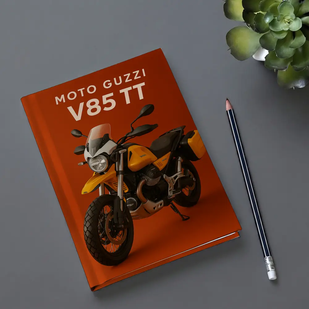 Moto Guzzi V85 TT Yellow on Red – Notebooks
