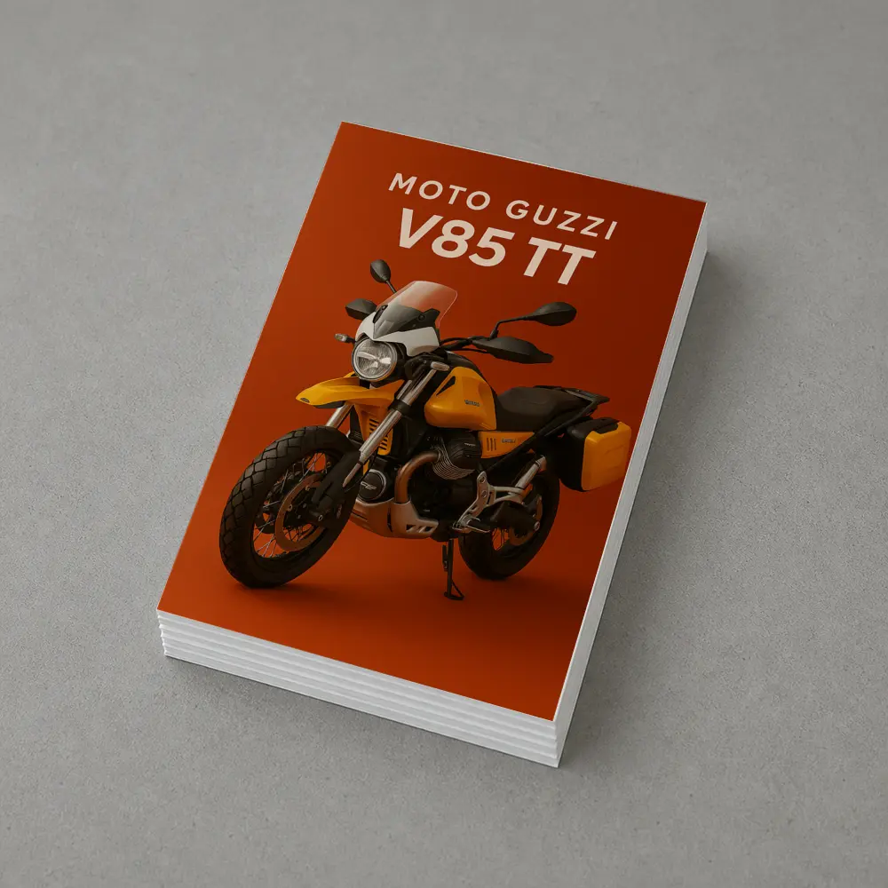 Moto Guzzi V85 TT Yellow on Red – Postcards