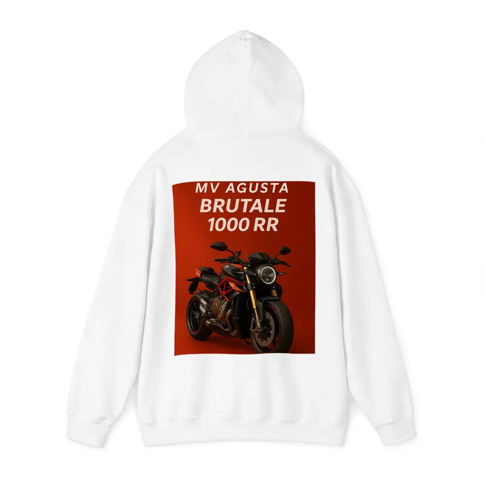 MV Agusta Brutale Motorcycle Red Background Art – Hoodies