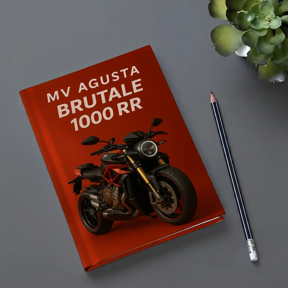 MV Agusta Brutale Motorcycle Red Background Art – Notebooks