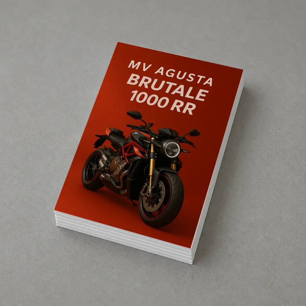 MV Agusta Brutale Motorcycle Red Background Art – Postcards