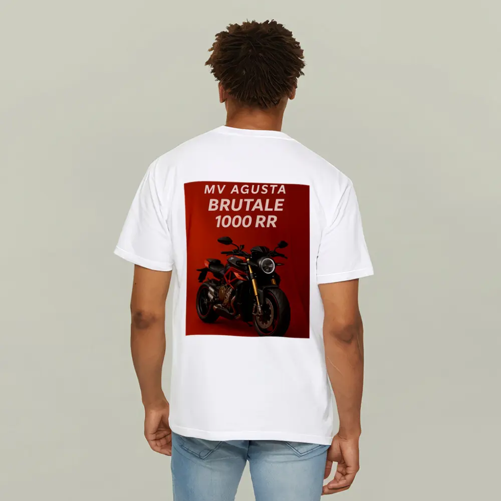 MV Agusta Brutale Motorcycle Red Background Art – T-Shirts