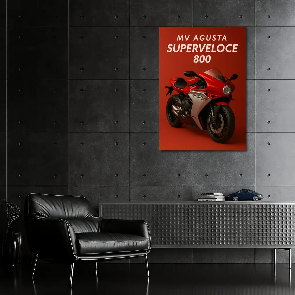 MV Agusta Superveloce 800 Red Background – Wall Art