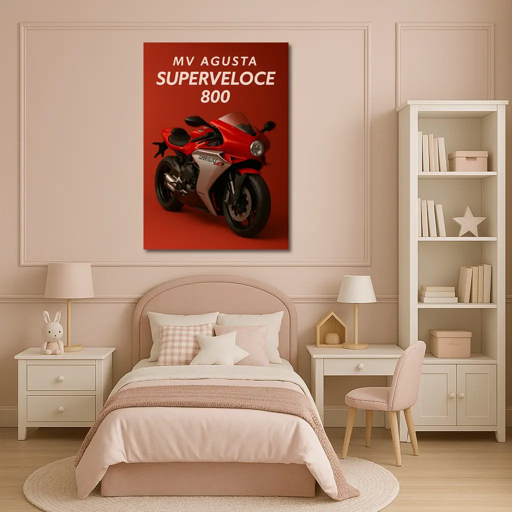 MV Agusta Superveloce 800 Red Background – Wall Art