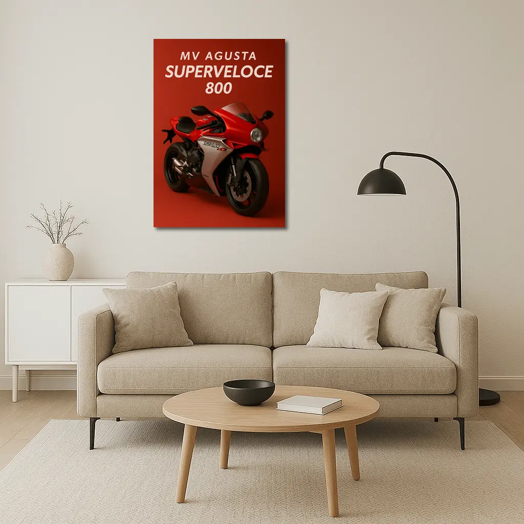 MV Agusta Superveloce 800 Red Background – Wall Art
