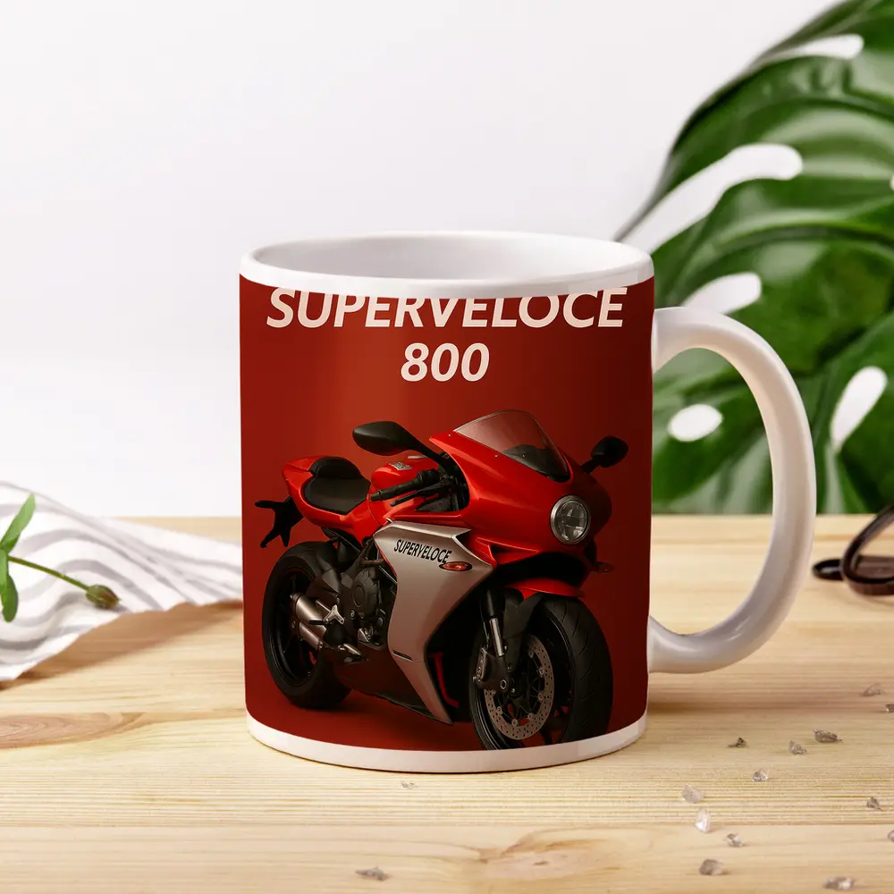 MV Agusta Superveloce 800 Red Background – Mugs