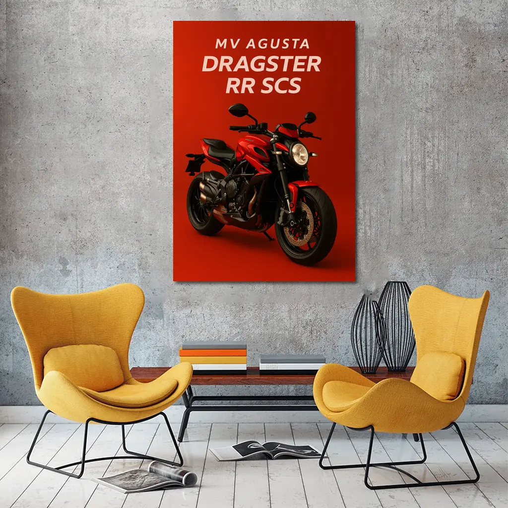 MV Agusta Dragster RR SCS Red Background – Wall Art