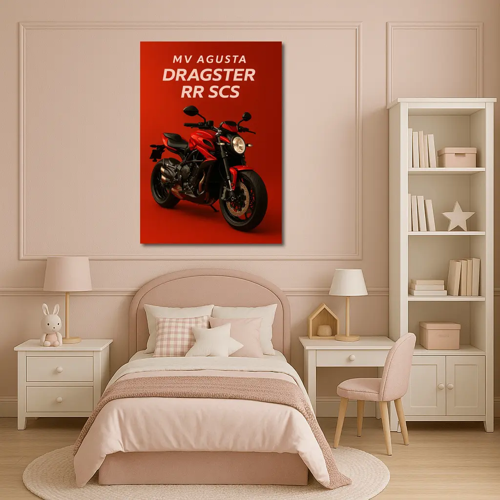 MV Agusta Dragster RR SCS Red Background – Wall Art