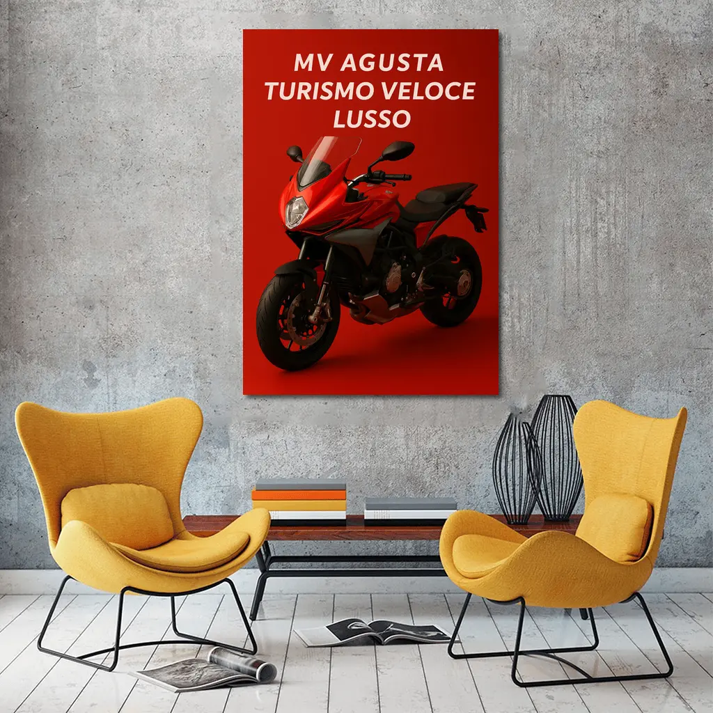 MV Agusta Turismo Veloce Lusso Red Background – Wall Art