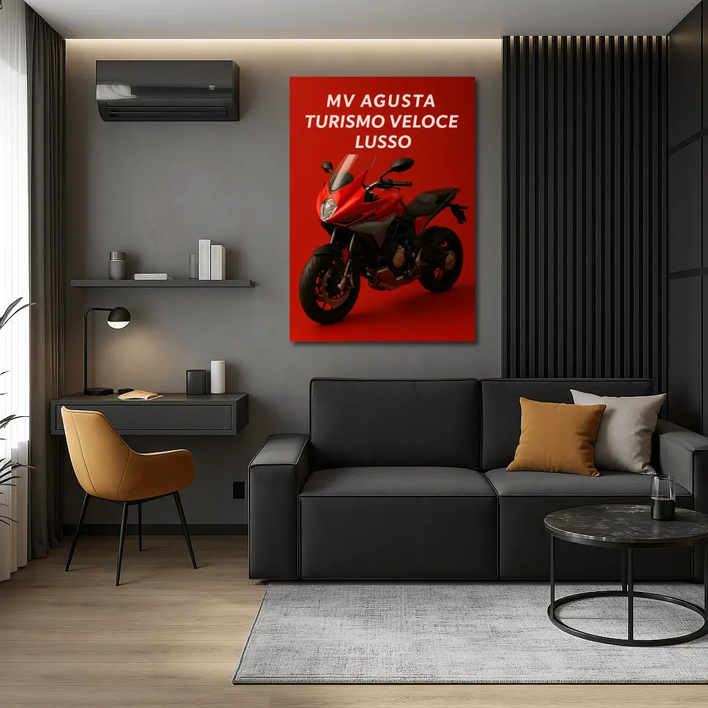 MV Agusta Turismo Veloce Lusso Red Background – Wall Art