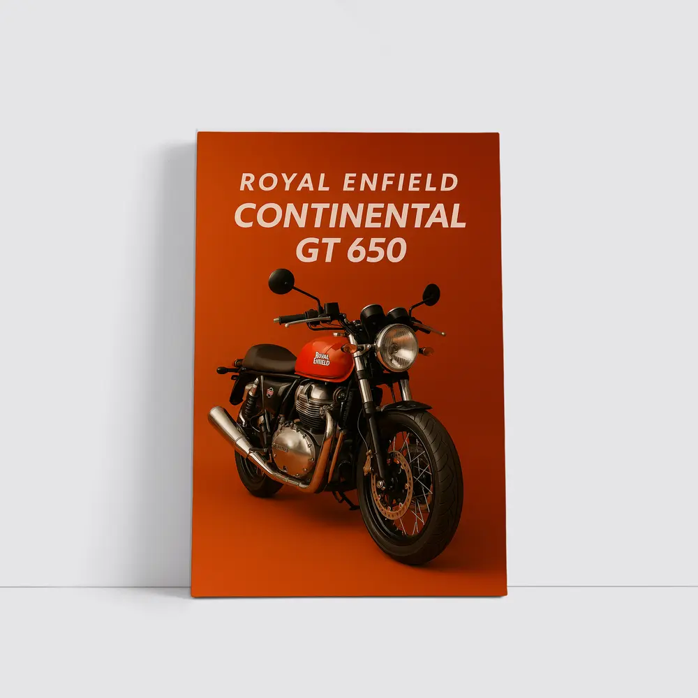 Royal Enfield Continental GT Red Orange Background – Wall Art