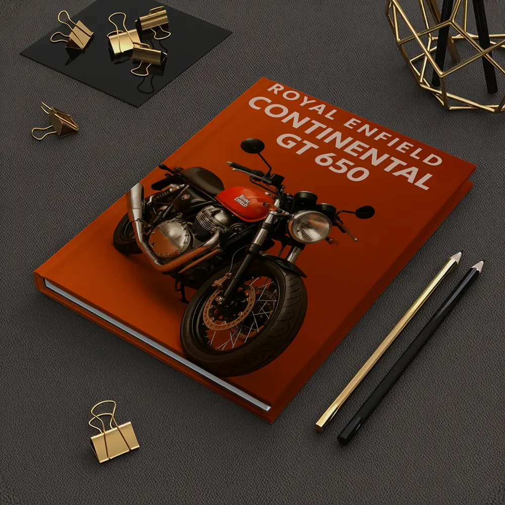 Royal Enfield Continental GT Red Orange Background – Notebooks