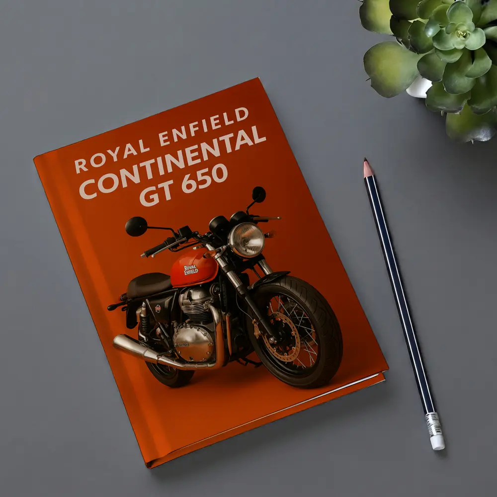 Royal Enfield Continental GT Red Orange Background – Notebooks
