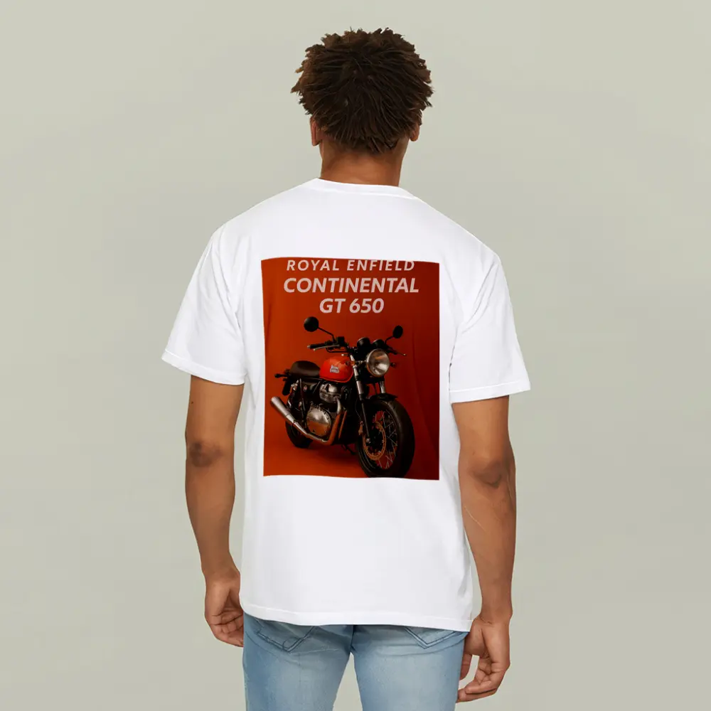 Royal Enfield Continental GT Red Orange Background – T-Shirts