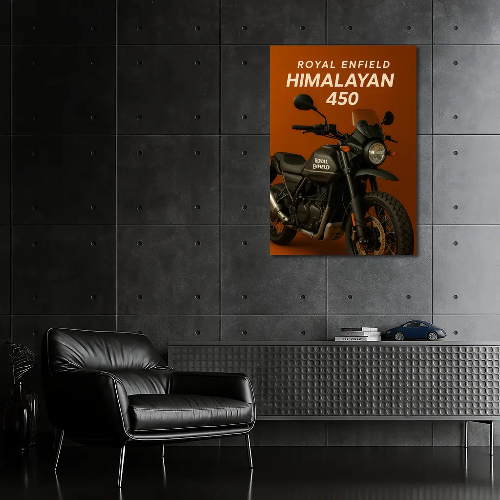 Royal Enfield Himalayan Matte Black Adventure Motorcycle – Wall Art