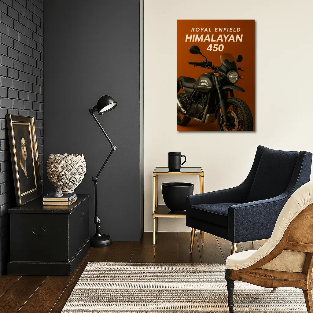 Royal Enfield Himalayan Matte Black Adventure Motorcycle – Wall Art