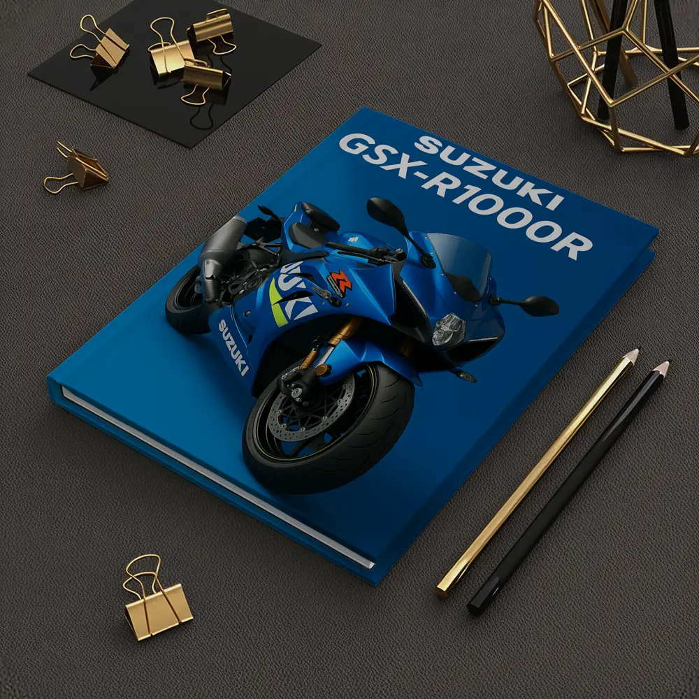 Suzuki GSX-R1000R Sport Bike Blue Background – Notebooks