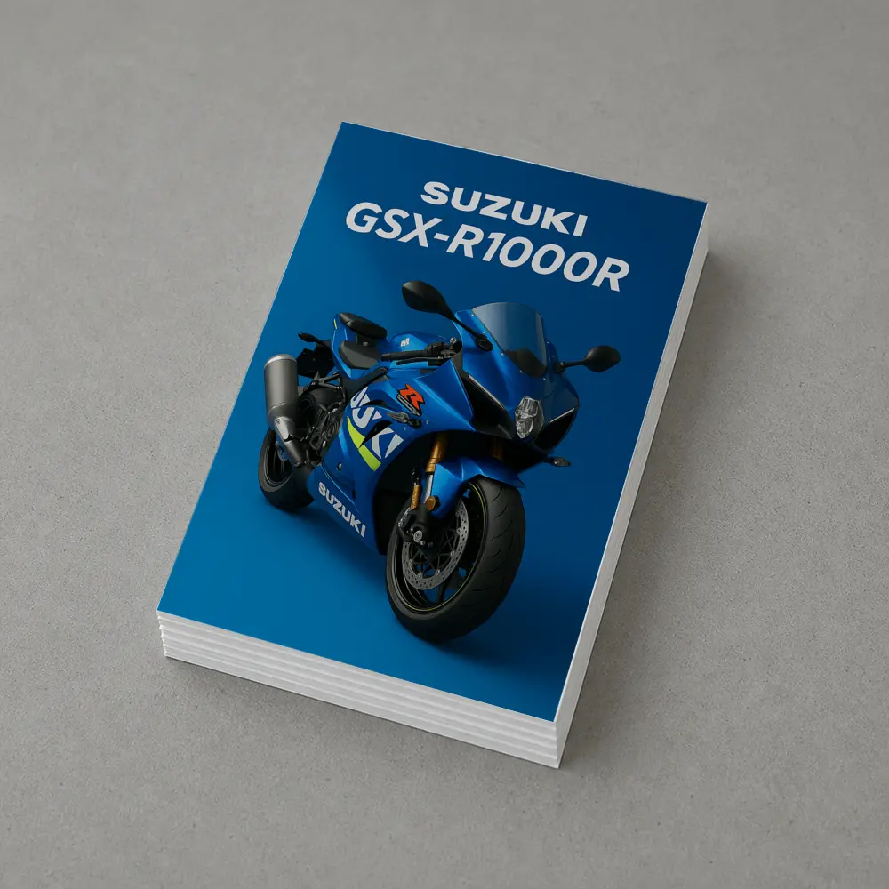 Suzuki GSX-R1000R Sport Bike Blue Background – Postcards