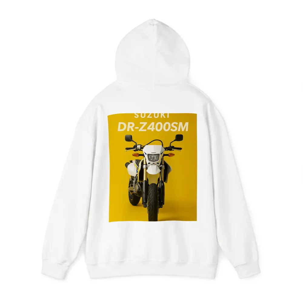 Suzuki DR-Z400SM Supermoto Yellow Background – Hoodies