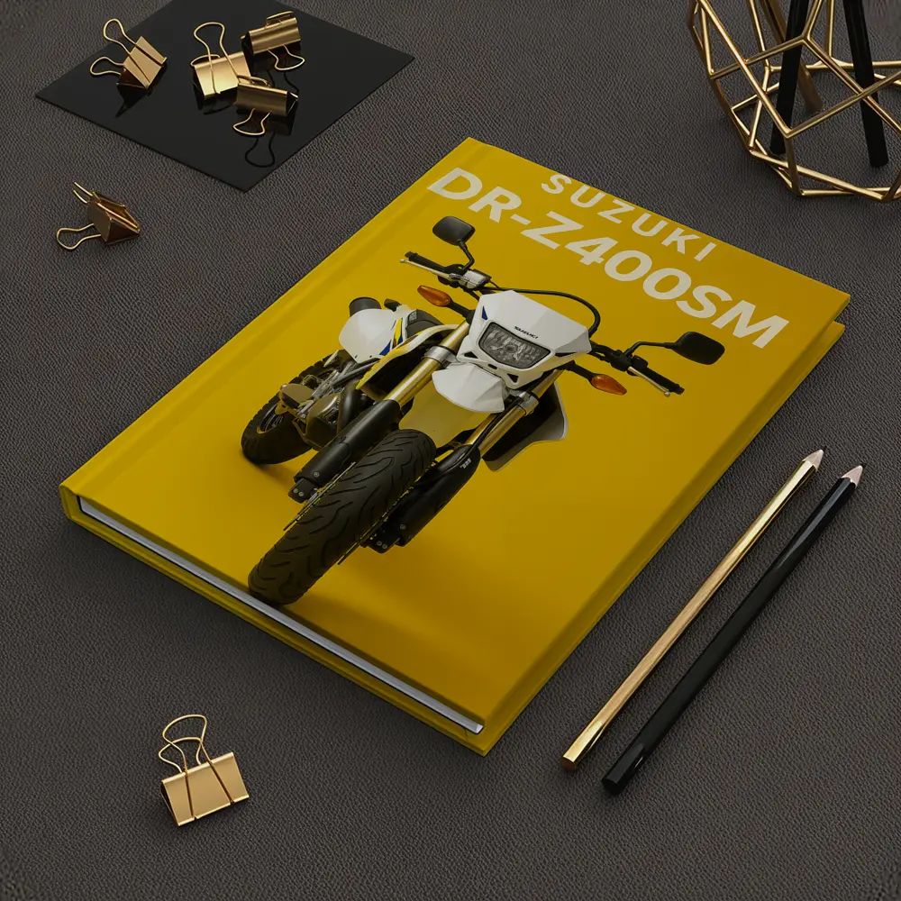 Suzuki DR-Z400SM Supermoto Yellow Background – Notebooks