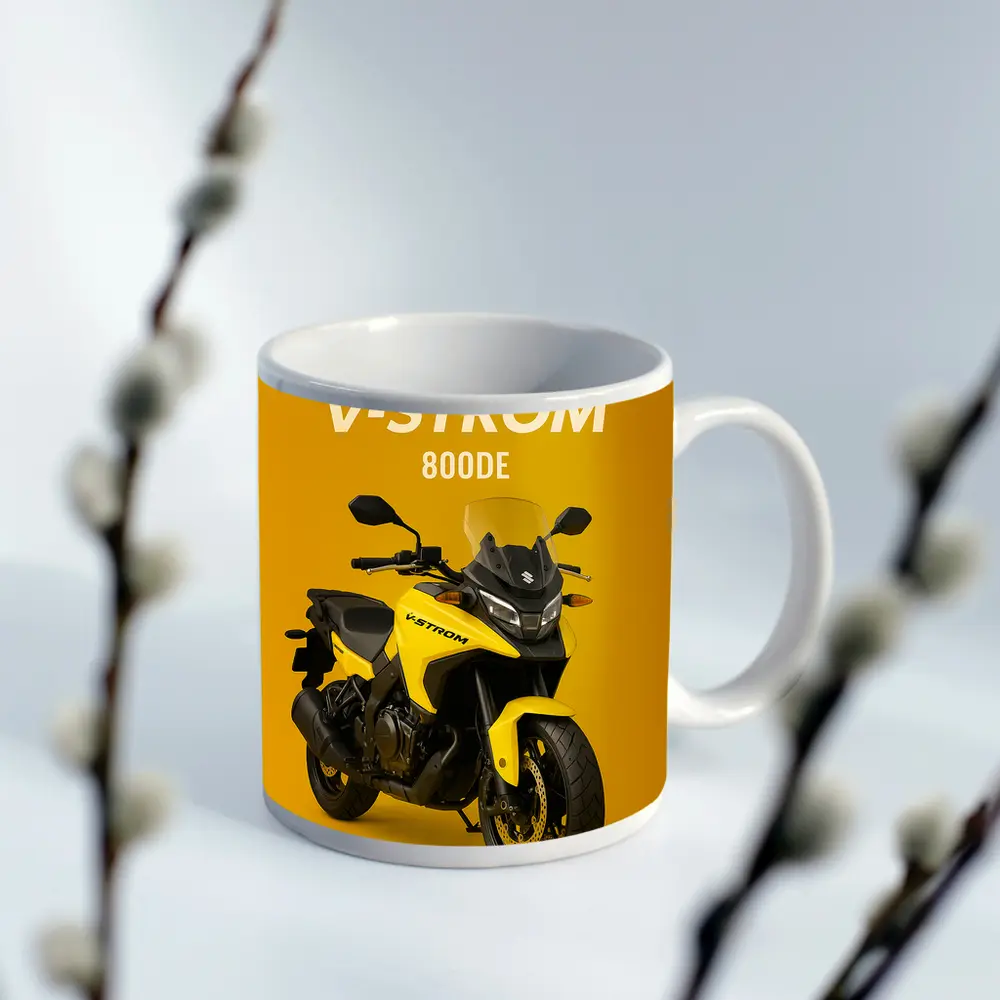 Suzuki V-Strom 800DE Yellow Adventure Motorcycle – Mugs
