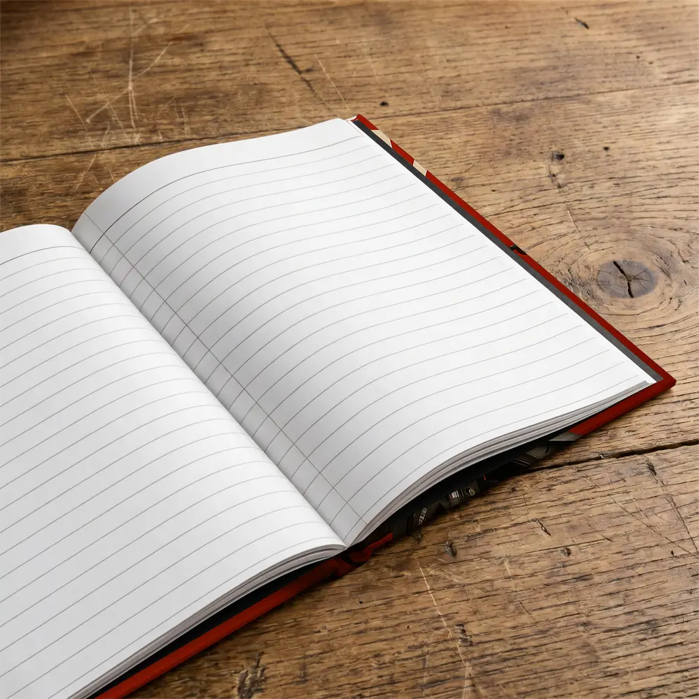 Suzuki Katana Motorcycle on Red Background – Notebooks