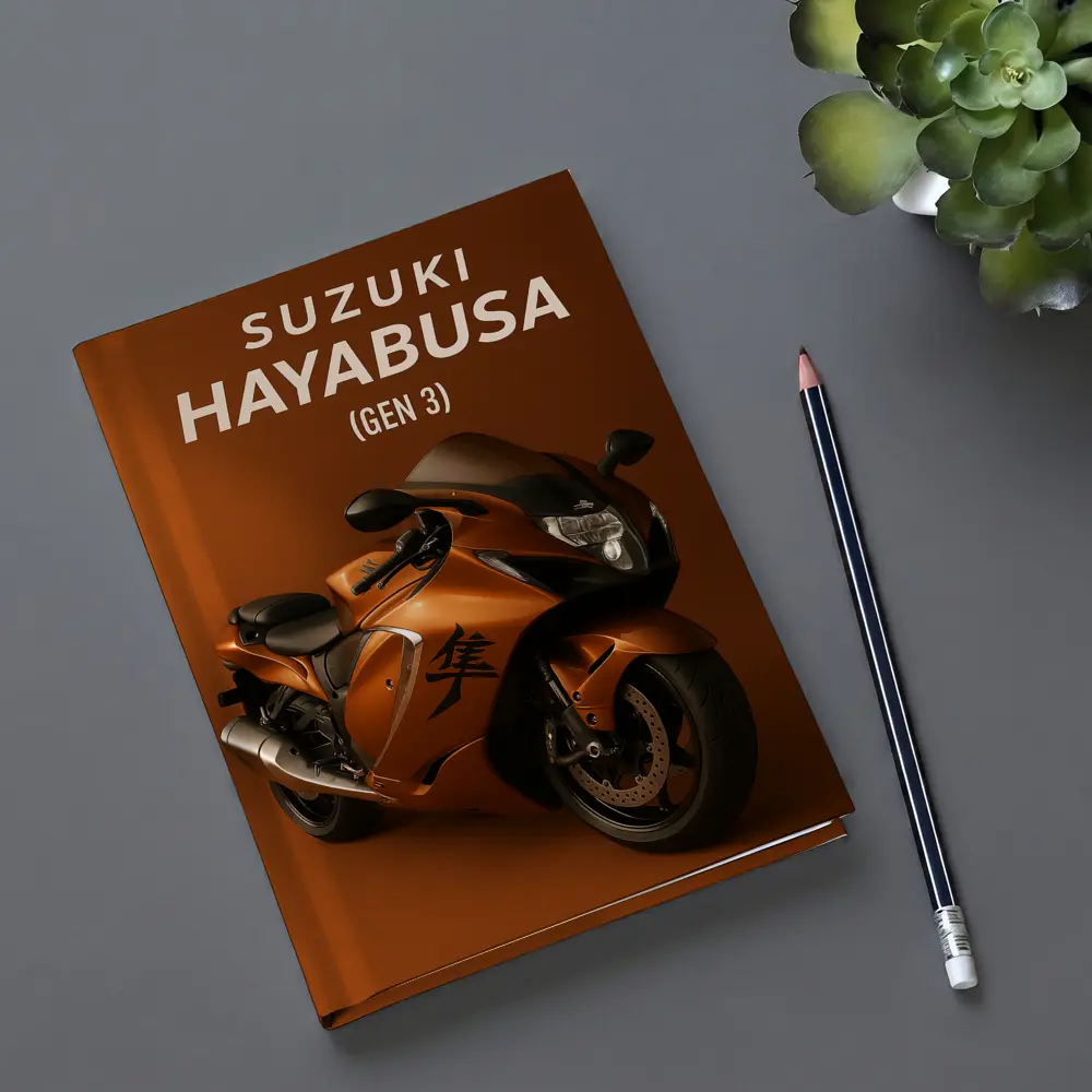 Suzuki Hayabusa Gen Three Orange Motorcycle Art – Notebooks