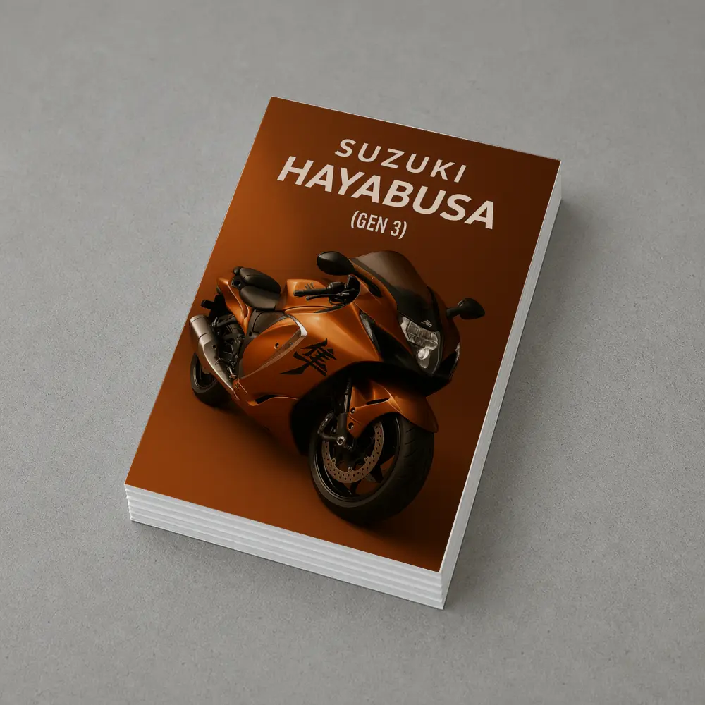 Suzuki Hayabusa Gen Three Orange Motorcycle Art – Postcards