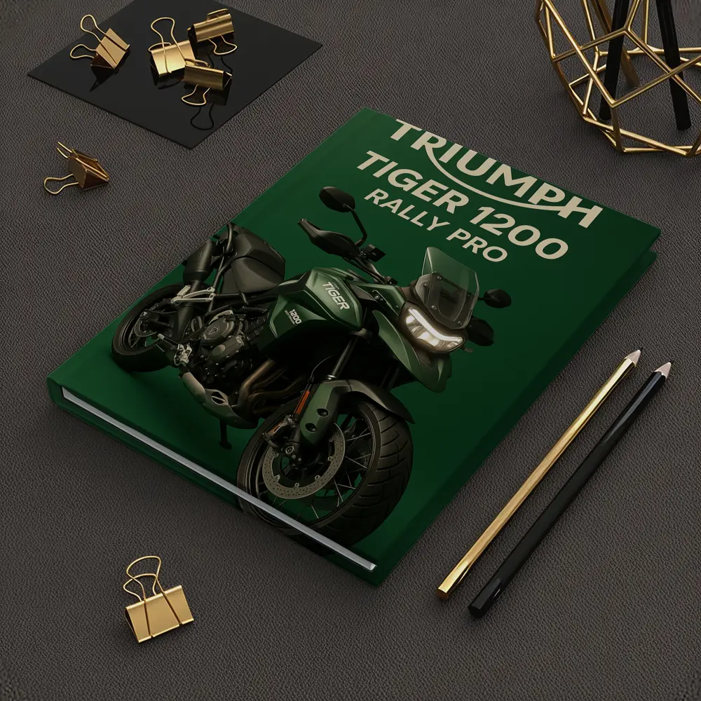 Triumph Tiger Rally Pro Green Background – Notebooks