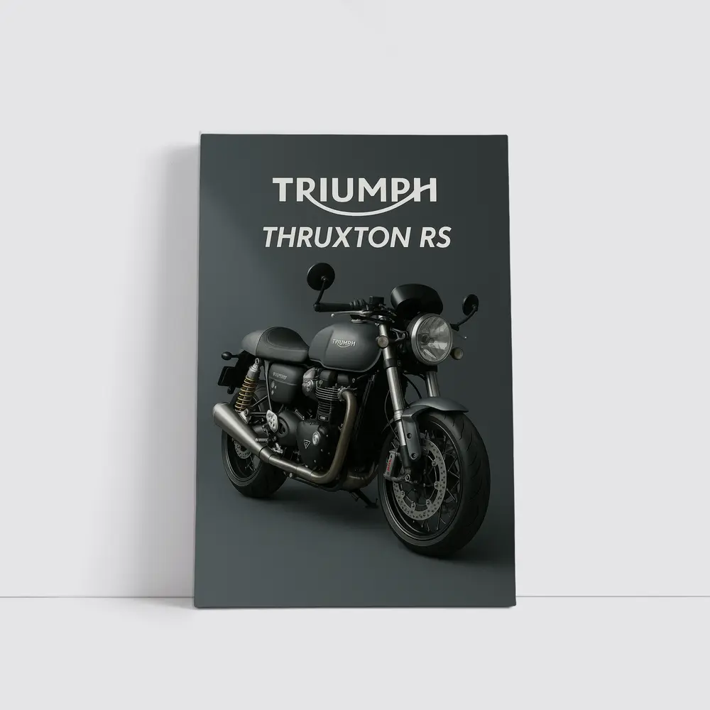 Triumph Thruxton RS Motorcycle Dark Gray Background – Wall Art