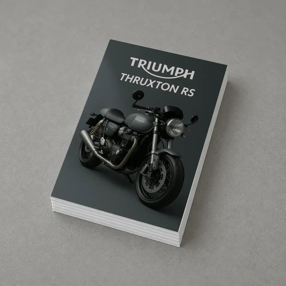Triumph Thruxton RS Motorcycle Dark Gray Background – Postcards