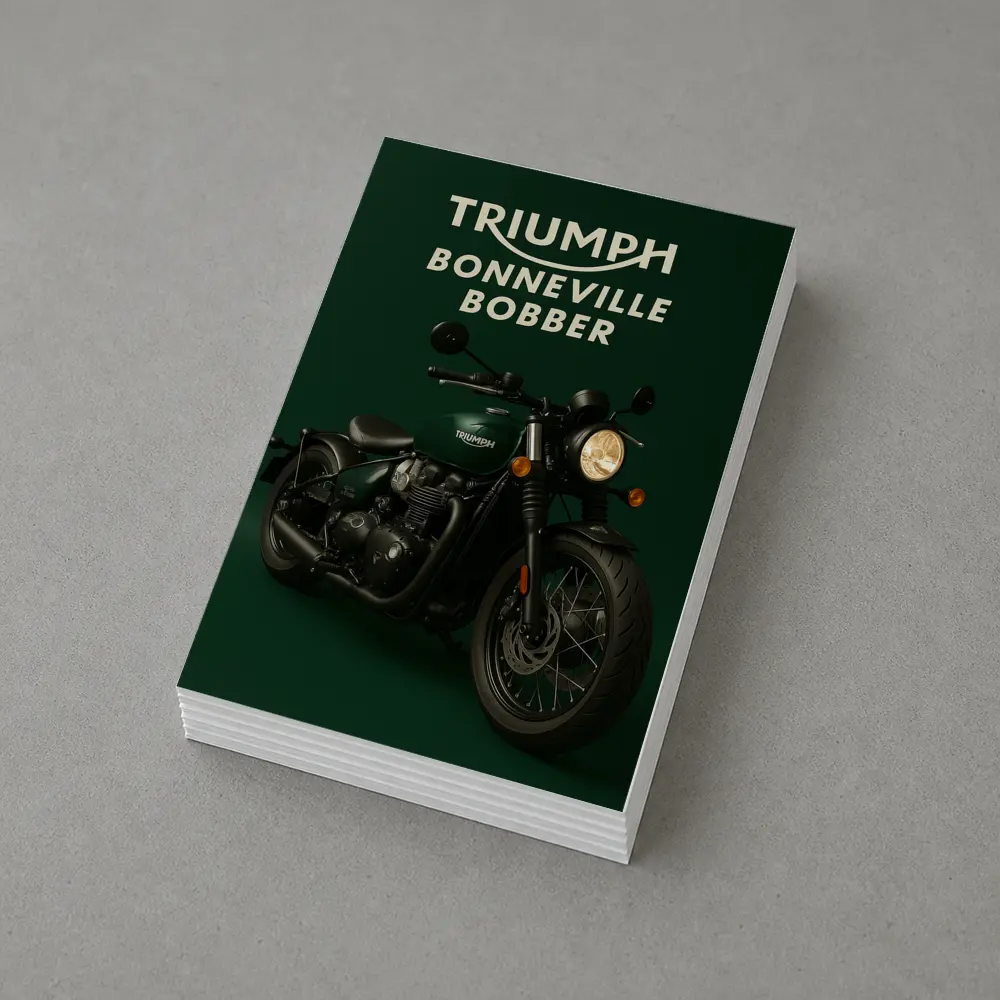 Triumph Bonneville Bobber Deep Green Background – Postcards