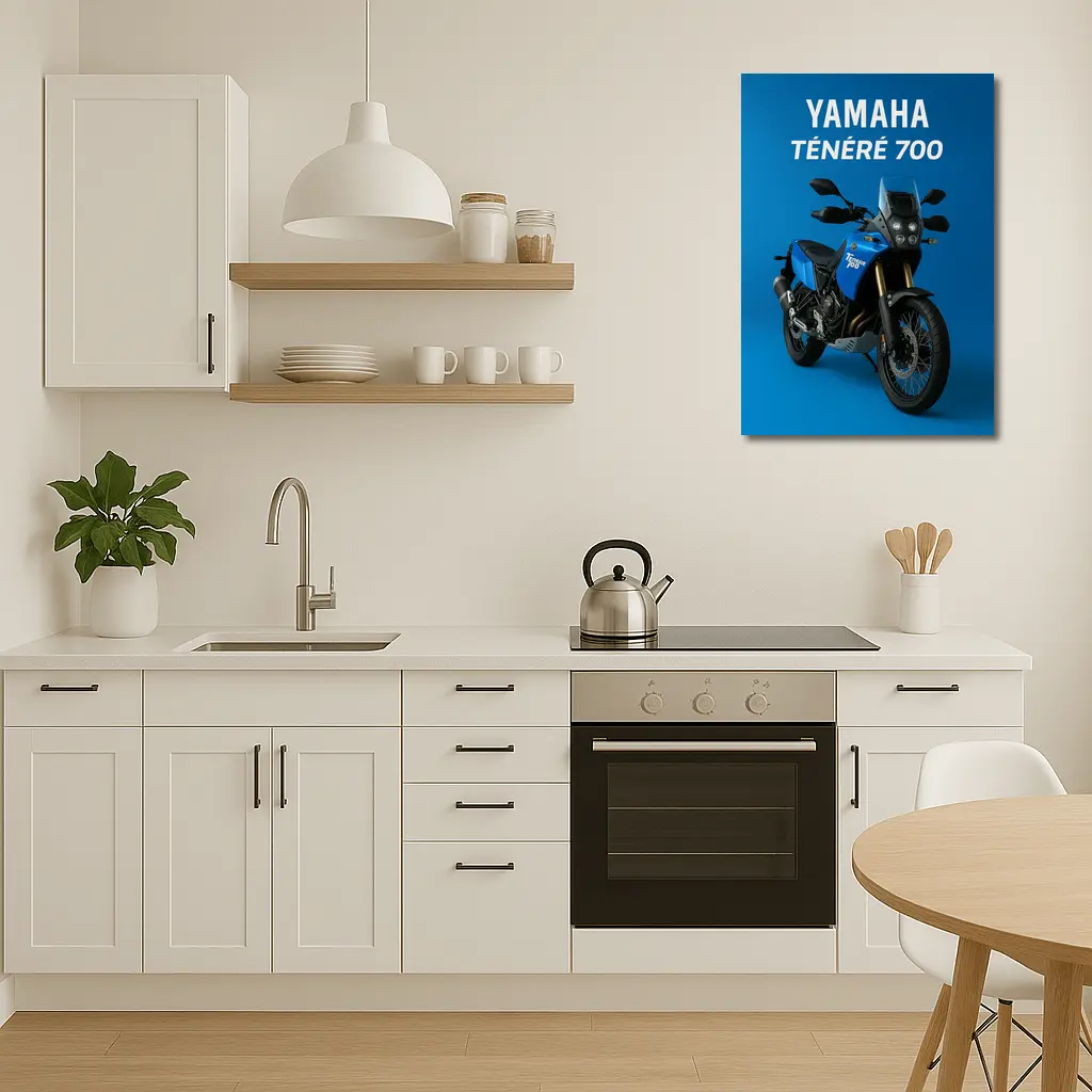 Yamaha Tenere 700 Adventure Motorcycle Blue Background – Wall Art