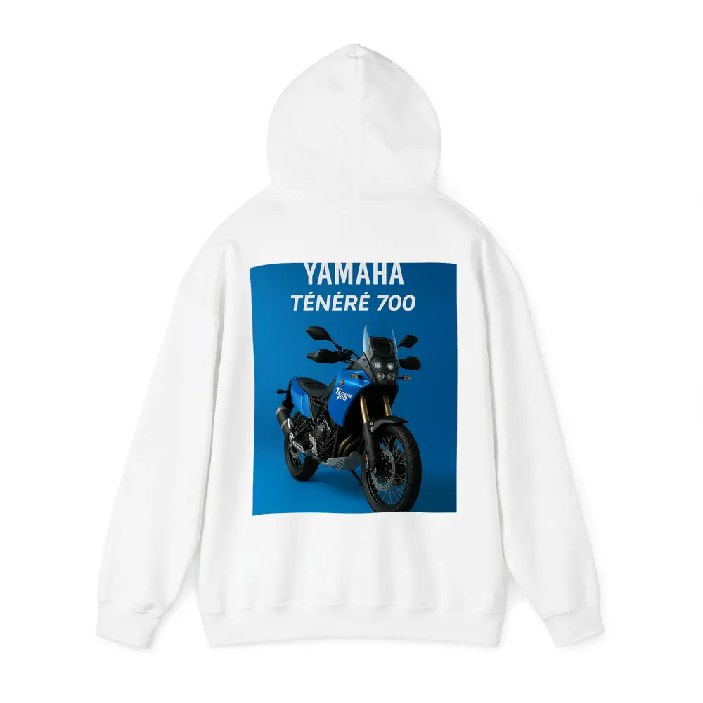 Yamaha Tenere 700 Adventure Motorcycle Blue Background – Hoodies