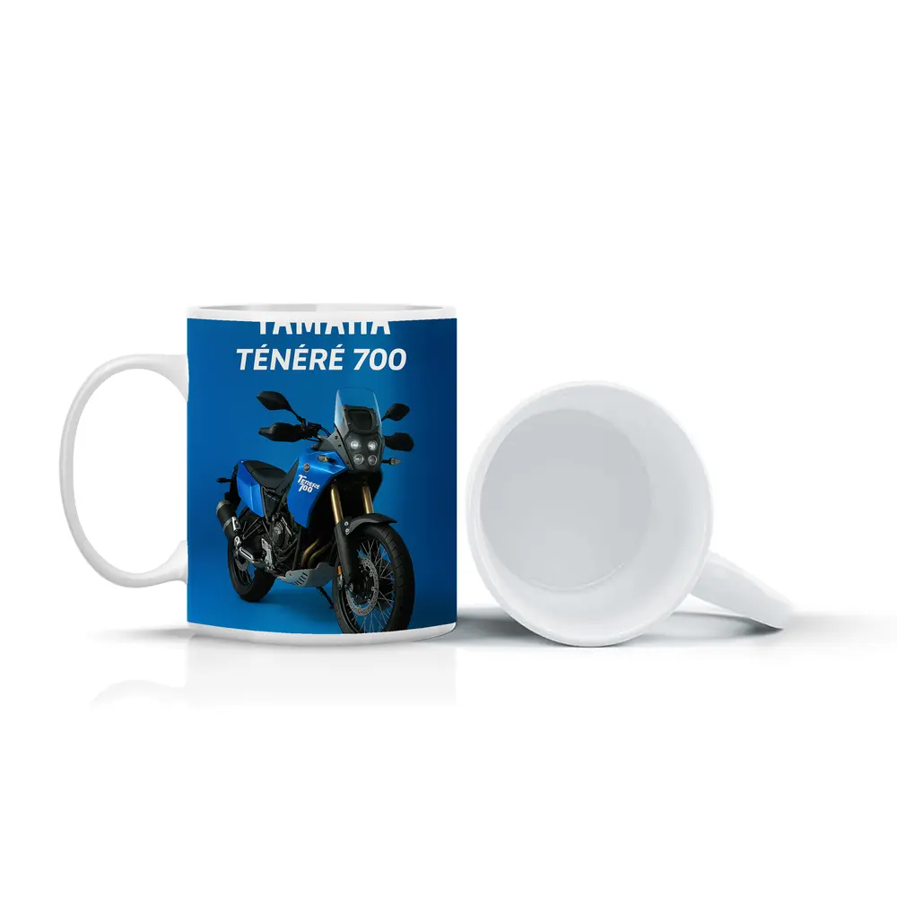 Yamaha Tenere 700 Adventure Motorcycle Blue Background – Mugs