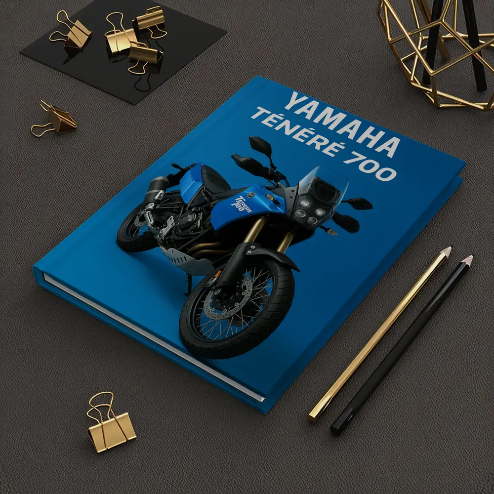 Yamaha Tenere 700 Adventure Motorcycle Blue Background – Notebooks
