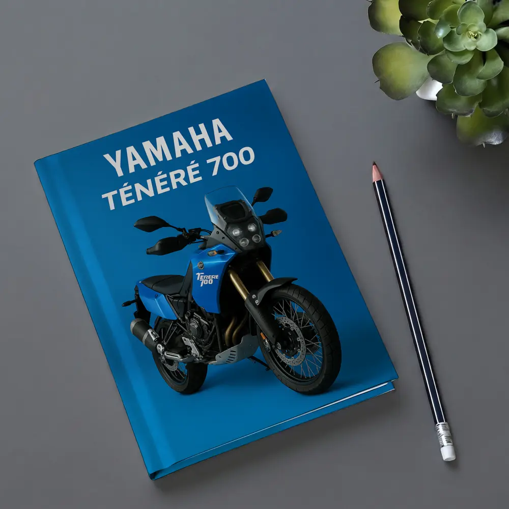 Yamaha Tenere 700 Adventure Motorcycle Blue Background – Notebooks