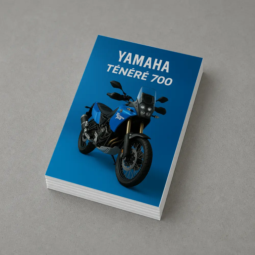 Yamaha Tenere 700 Adventure Motorcycle Blue Background – Postcards